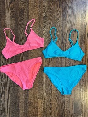 Aerie bikini’s pink & aqua  blue